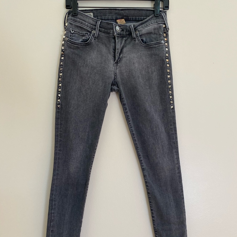 True religion studded jeans size 27 skinny stretch